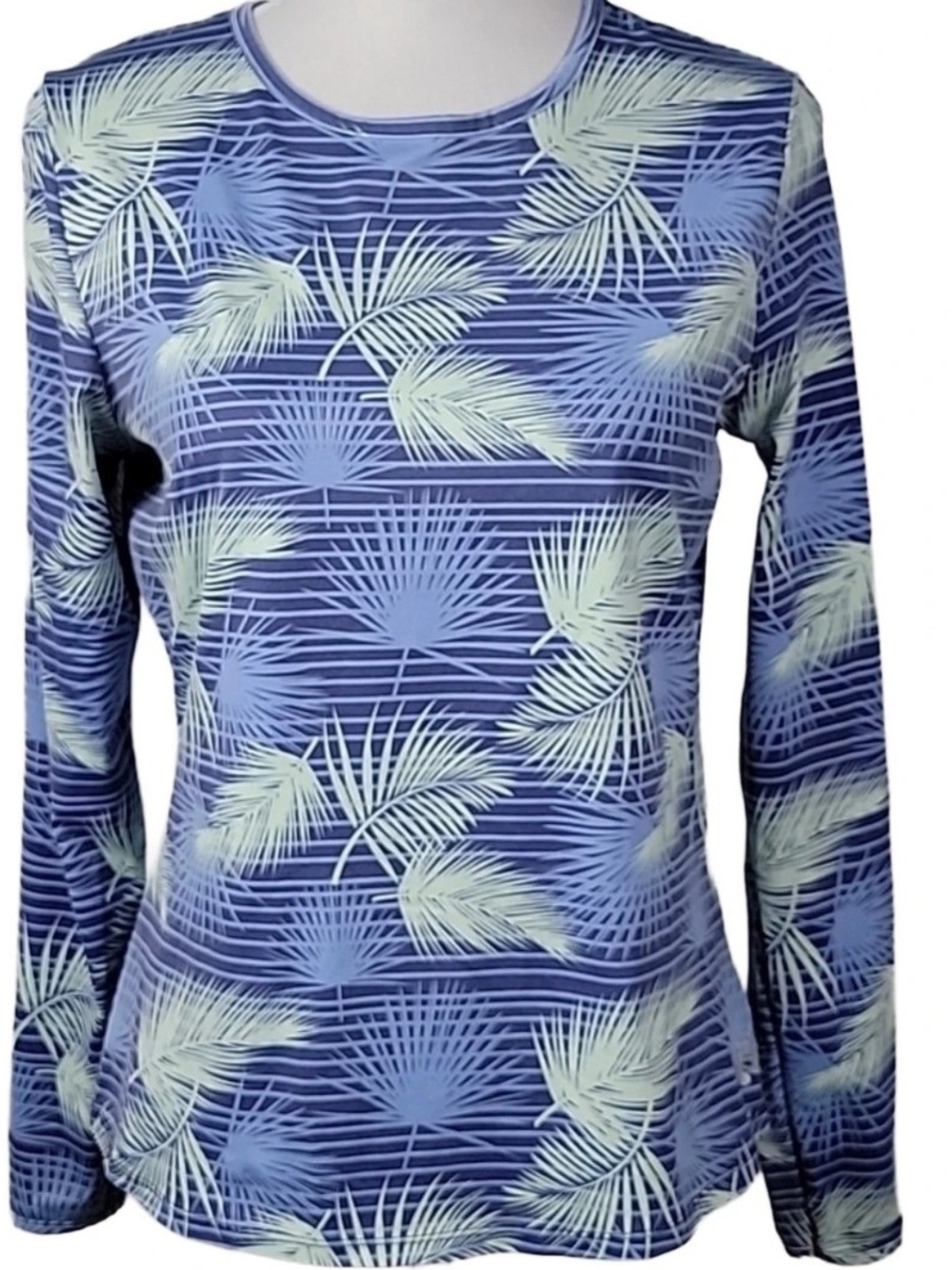 Hang Ten Long Sleeve Sun Shirt UPF 50 Performance Top Blue Women's L